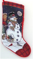 Snowman at night